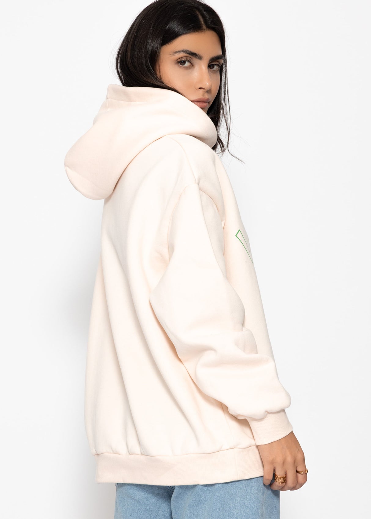 Hoodie mit Ski-Print - offwhite