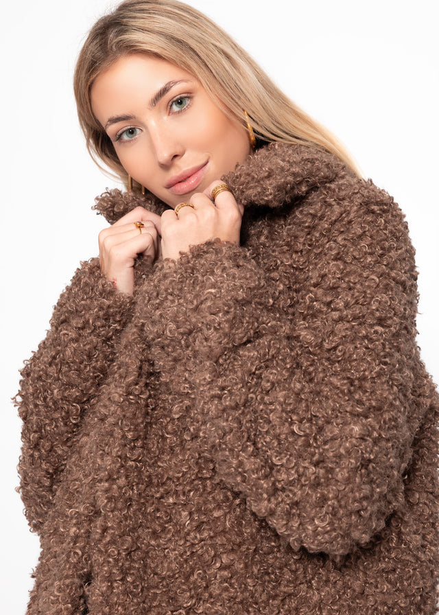 Teddy fleece jacket - brown