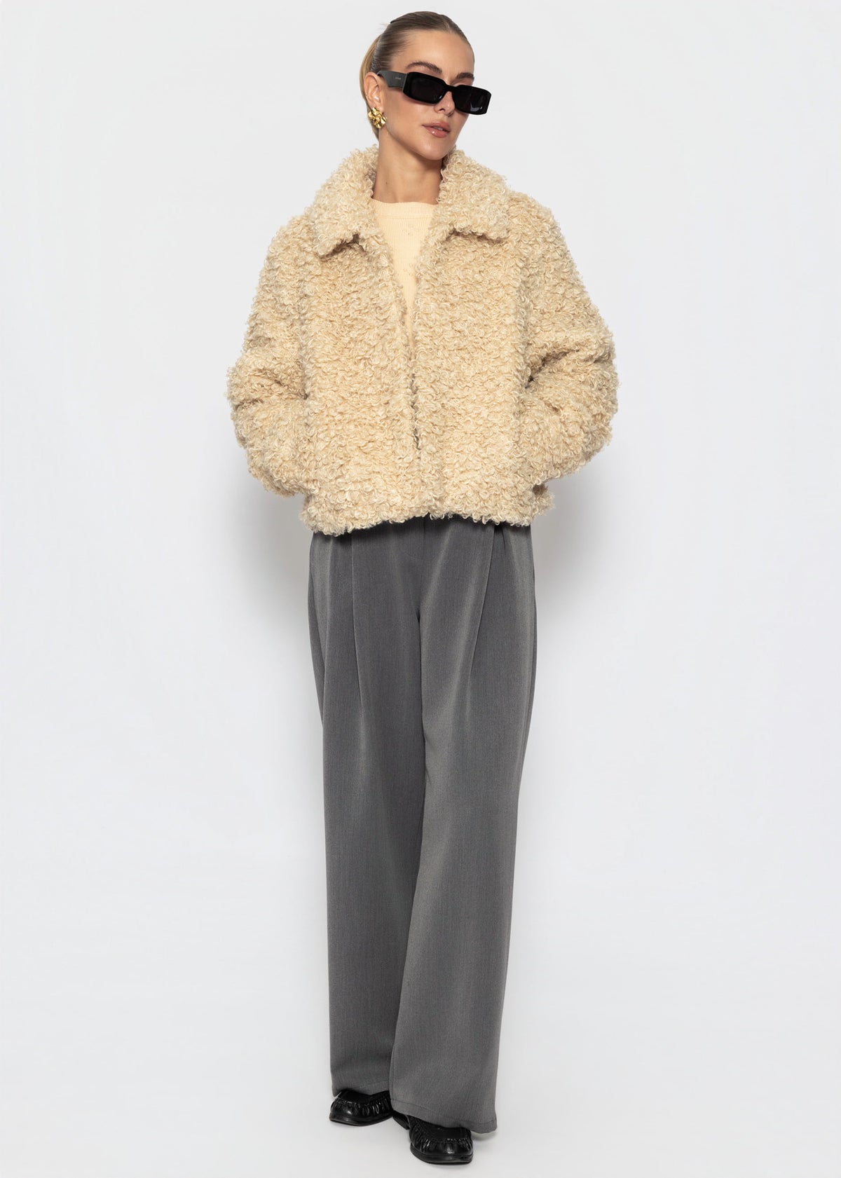 Teddy fleece jacket - off-white