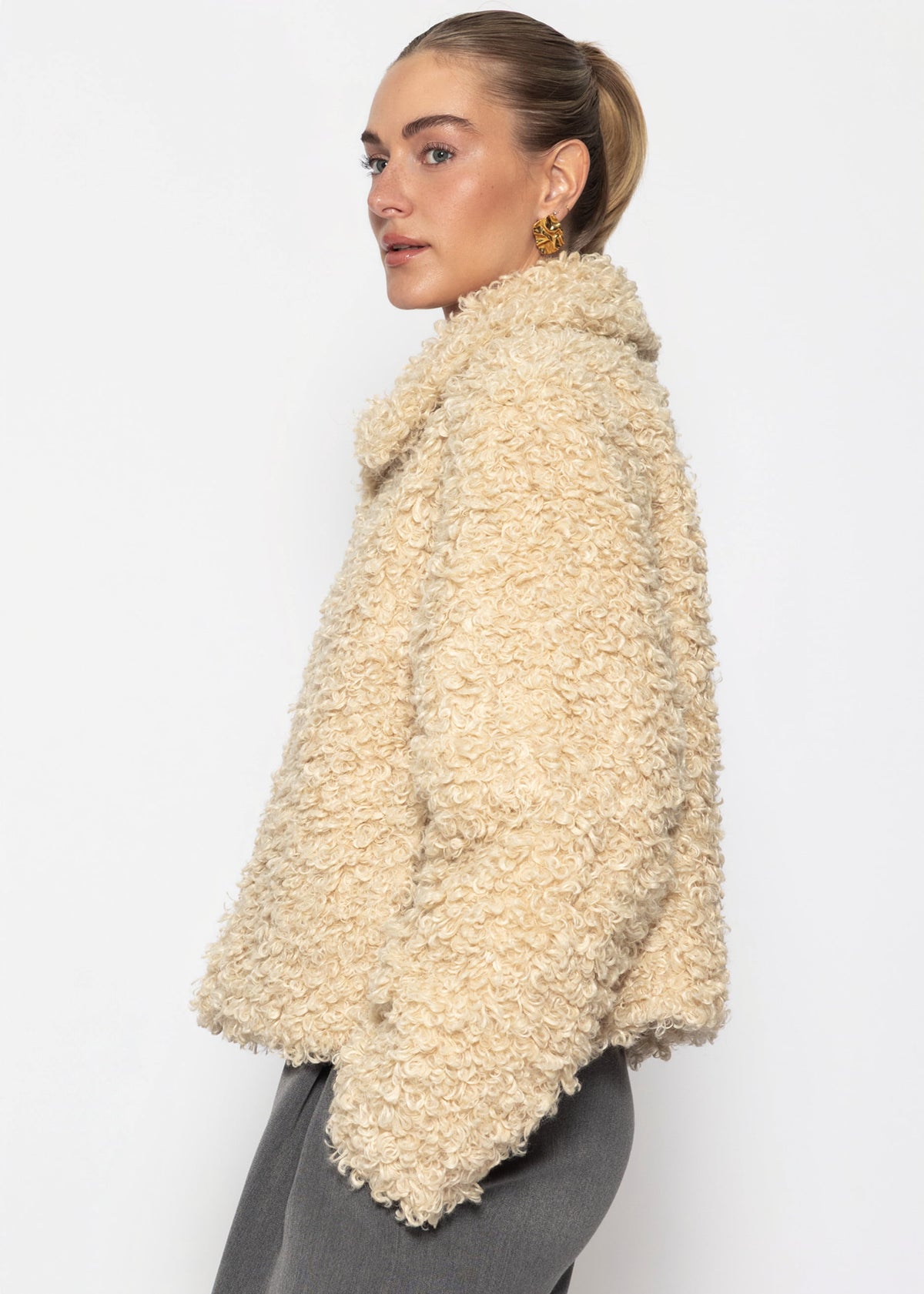 Teddy fleece jacket - off-white