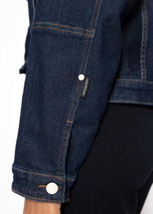 Denim jacket with patch pockets - dark blue