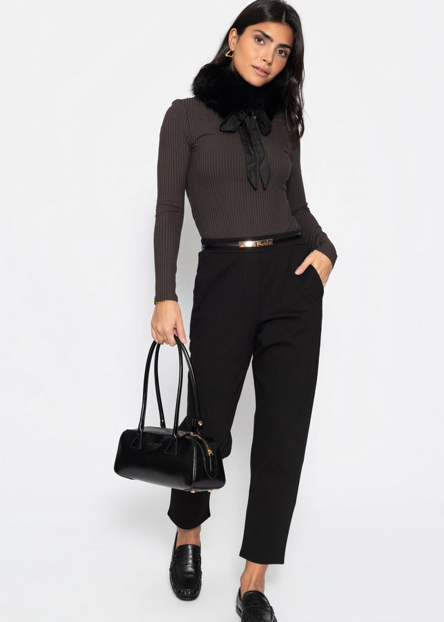 Jersey Chinos - schwarz