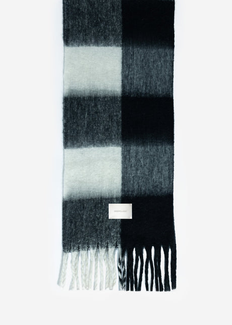 Checked fluffy scarf - black-white-grey by SASSYCLASSY