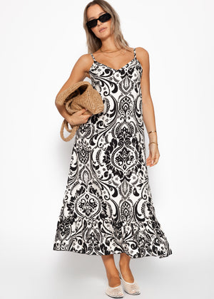 Kleid mit Print - schwarz