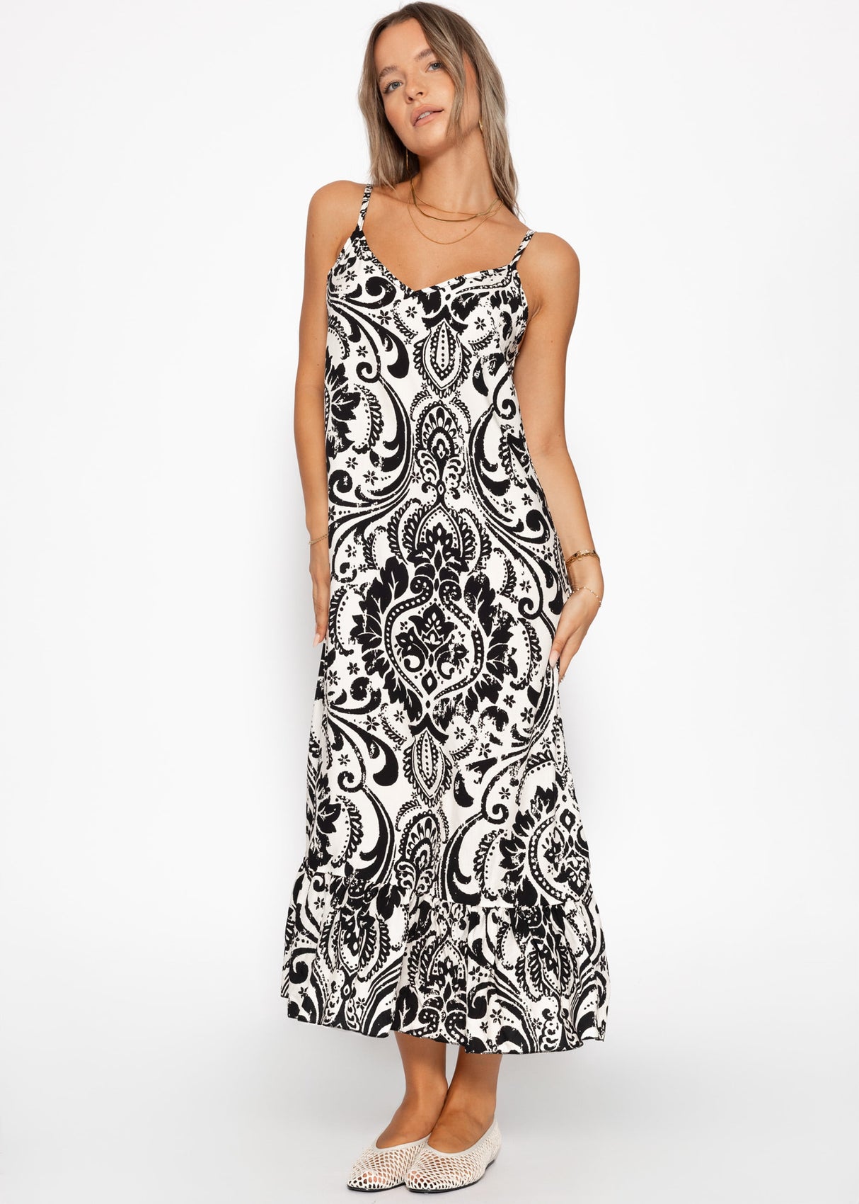 Kleid mit Print - schwarz