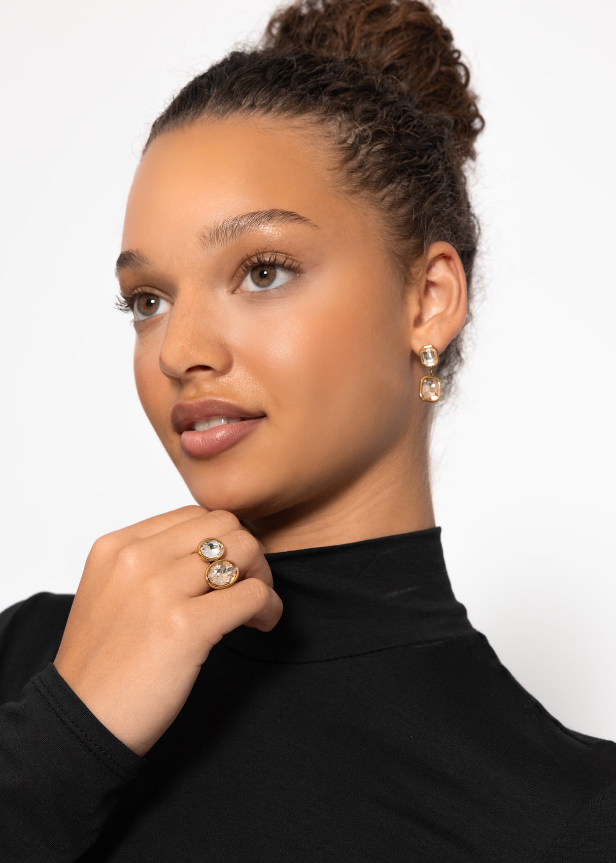 Langarm Shirt mit Rollkragen - schwarz