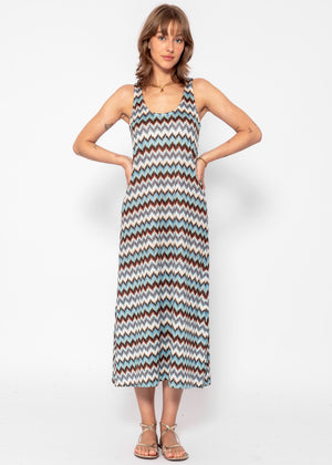 Langes Tank Top Kleid - blau