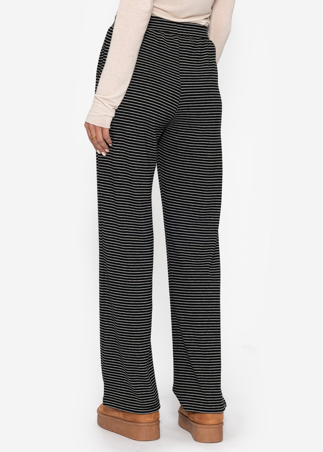 Loungewear Hose mit Streifen - schwarz