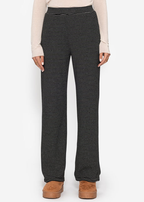 Loungewear Hose mit Streifen - schwarz