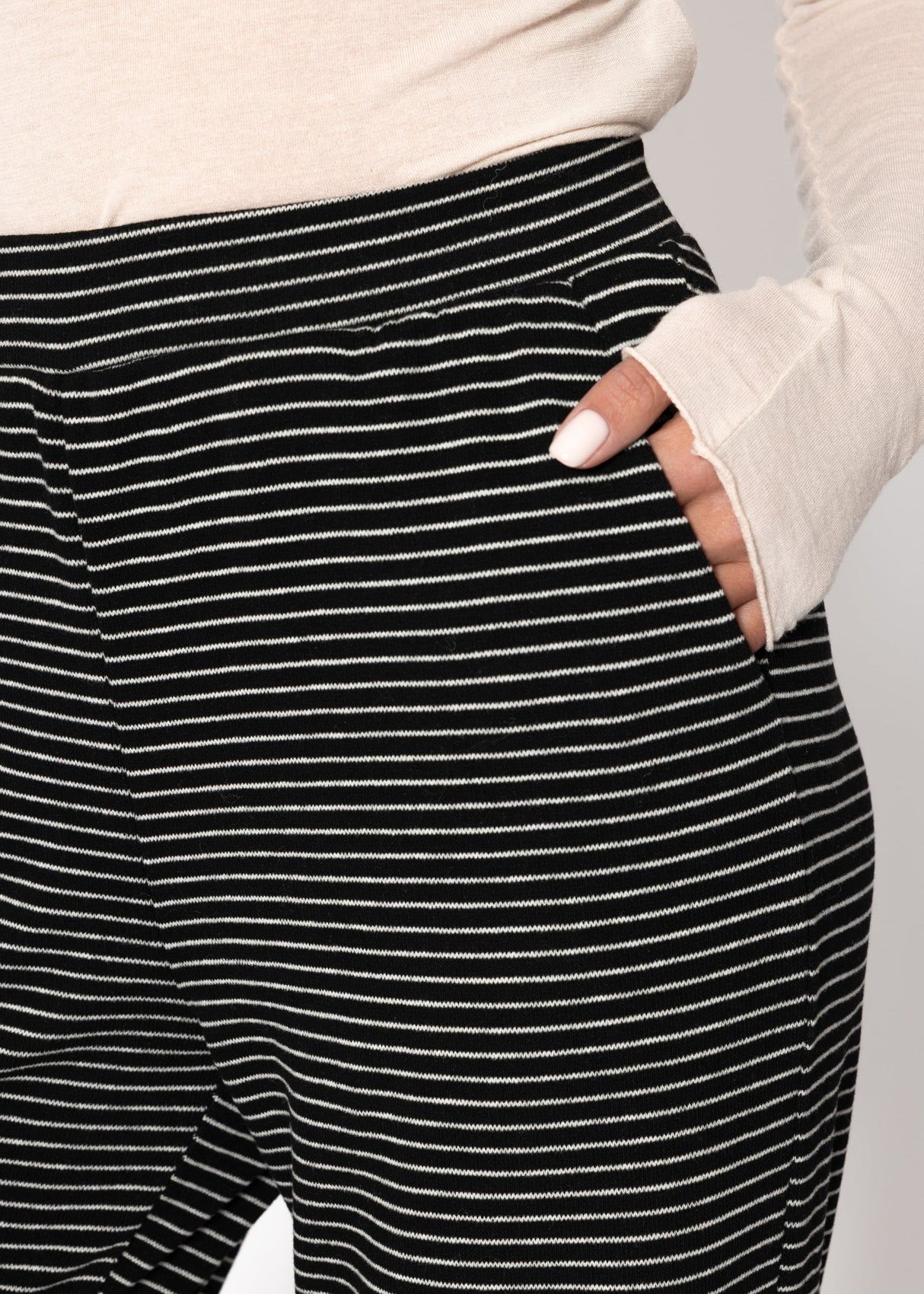 Loungewear Hose mit Streifen - schwarz