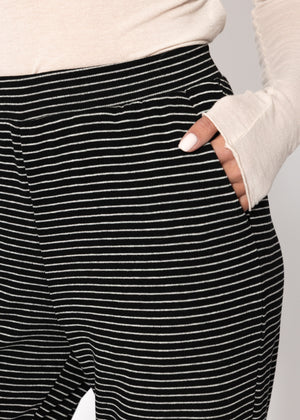 Loungewear Hose mit Streifen - schwarz