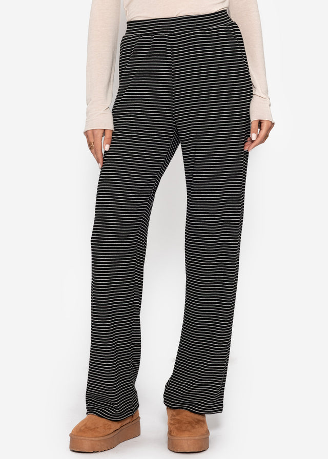 Loungewear Hose mit Streifen - schwarz