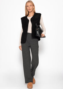 Loungewear Hose mit Streifen - schwarz