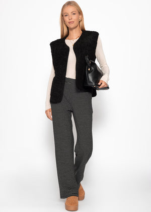 Loungewear Hose mit Streifen - schwarz