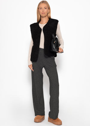 Loungewear Hose mit Streifen - schwarz