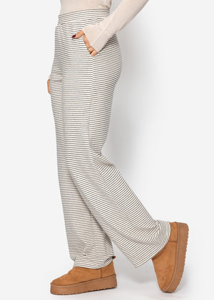 Loungewear trousers with stripes - offwhite
