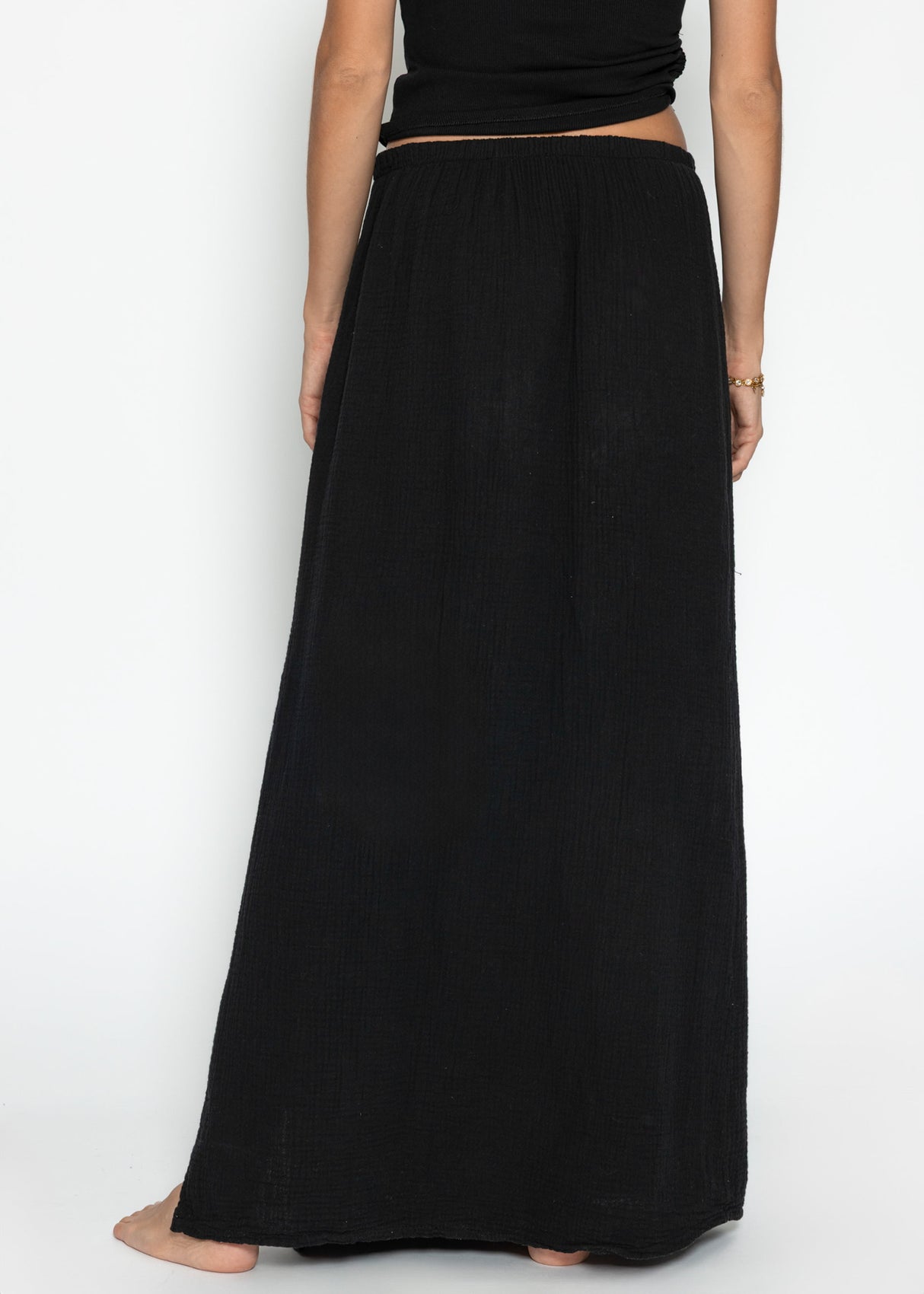 Maxi Musselin Rock with slot - black