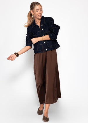 Maxi satin dress - dark brown