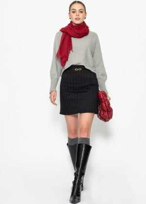 Mini Rock mit Nadelstreifen - schwarz