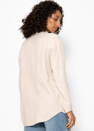 Musselin Bluse im Regular Fit - beige