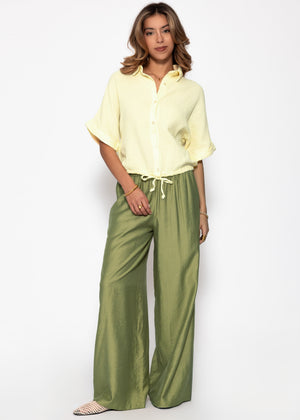Musselin blouse with a pull tape - butter yellow