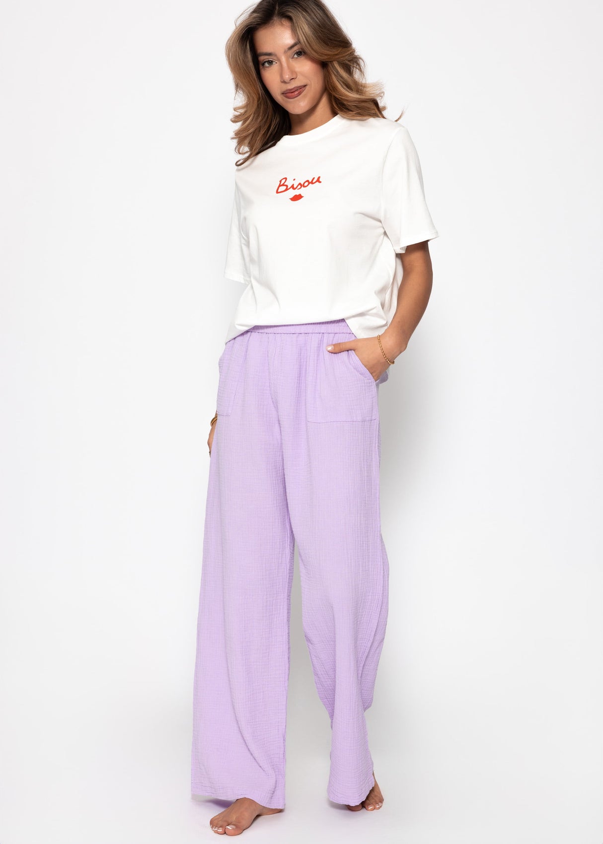 Muslin pants - lilac
