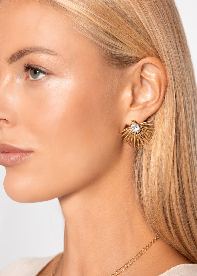 Ohrstecker mit Steinchen - gold