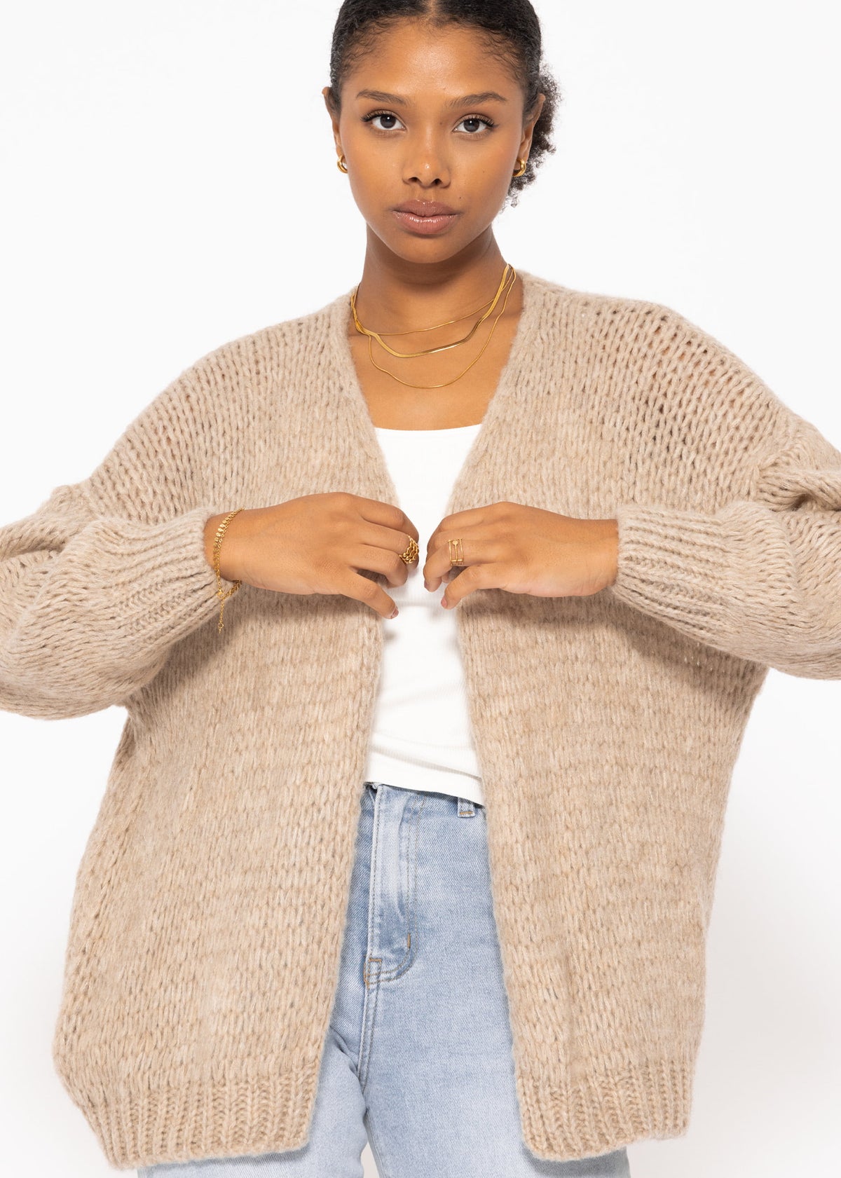 Sassyclassy Strickjacke Damen Kurz Mit Außennähten - Jetzt 20% Rabatt