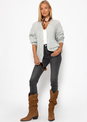 Oversize Cardigan - hellgrau