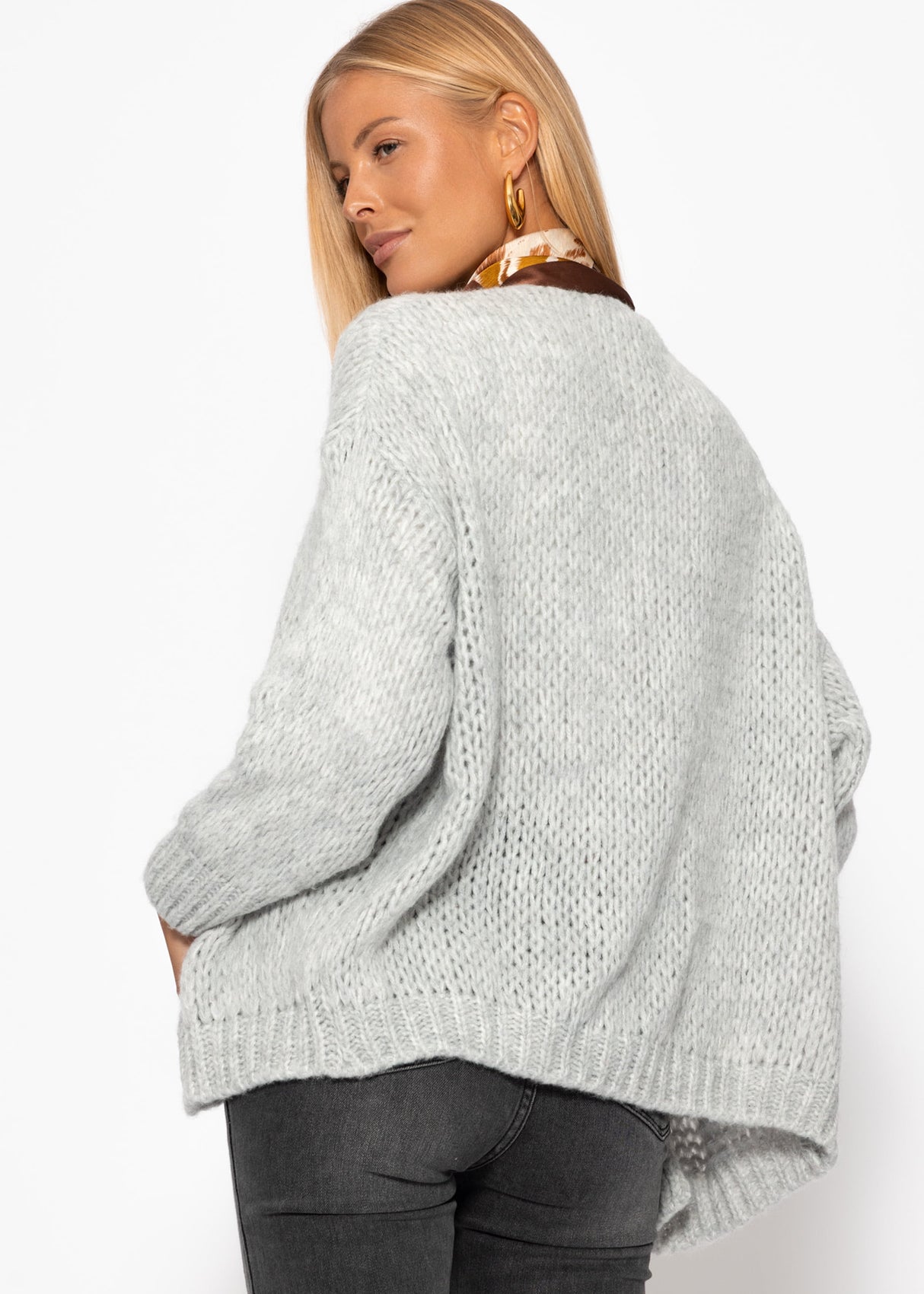 Oversize Cardigan - hellgrau