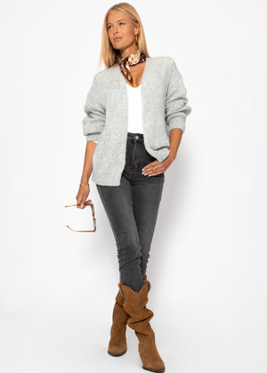 Oversize Cardigan - hellgrau