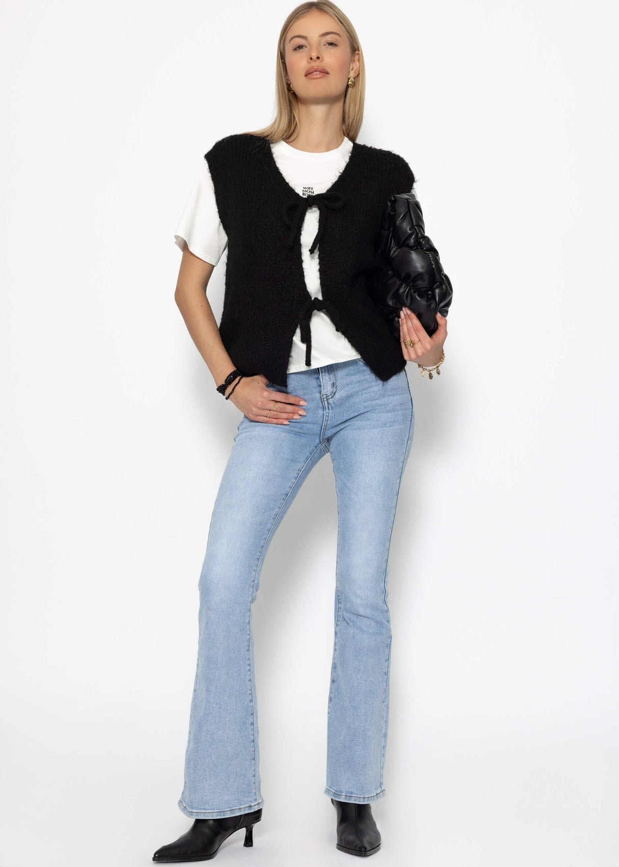 Oversize T-Shirt mit "MOM" Print - offwhite