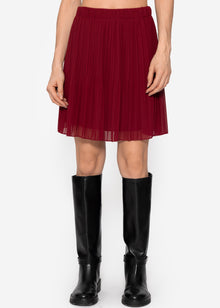 Pleated skirt made of chiffon, burgundy