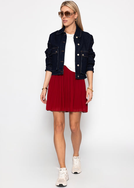 Chiffon plissé skirt - bordeaux