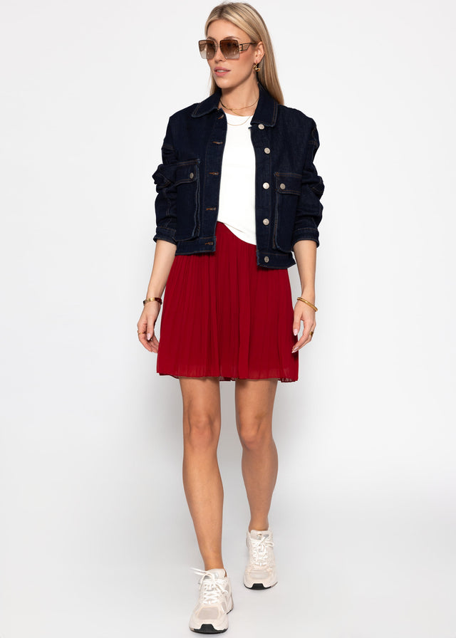 Chiffon plissé skirt - bordeaux