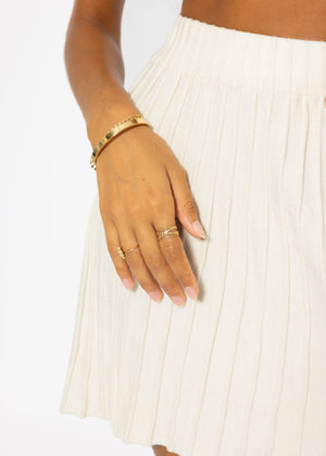 Plissierter Strick-Rock - offwhite