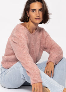V-neck sweater - dusty pink