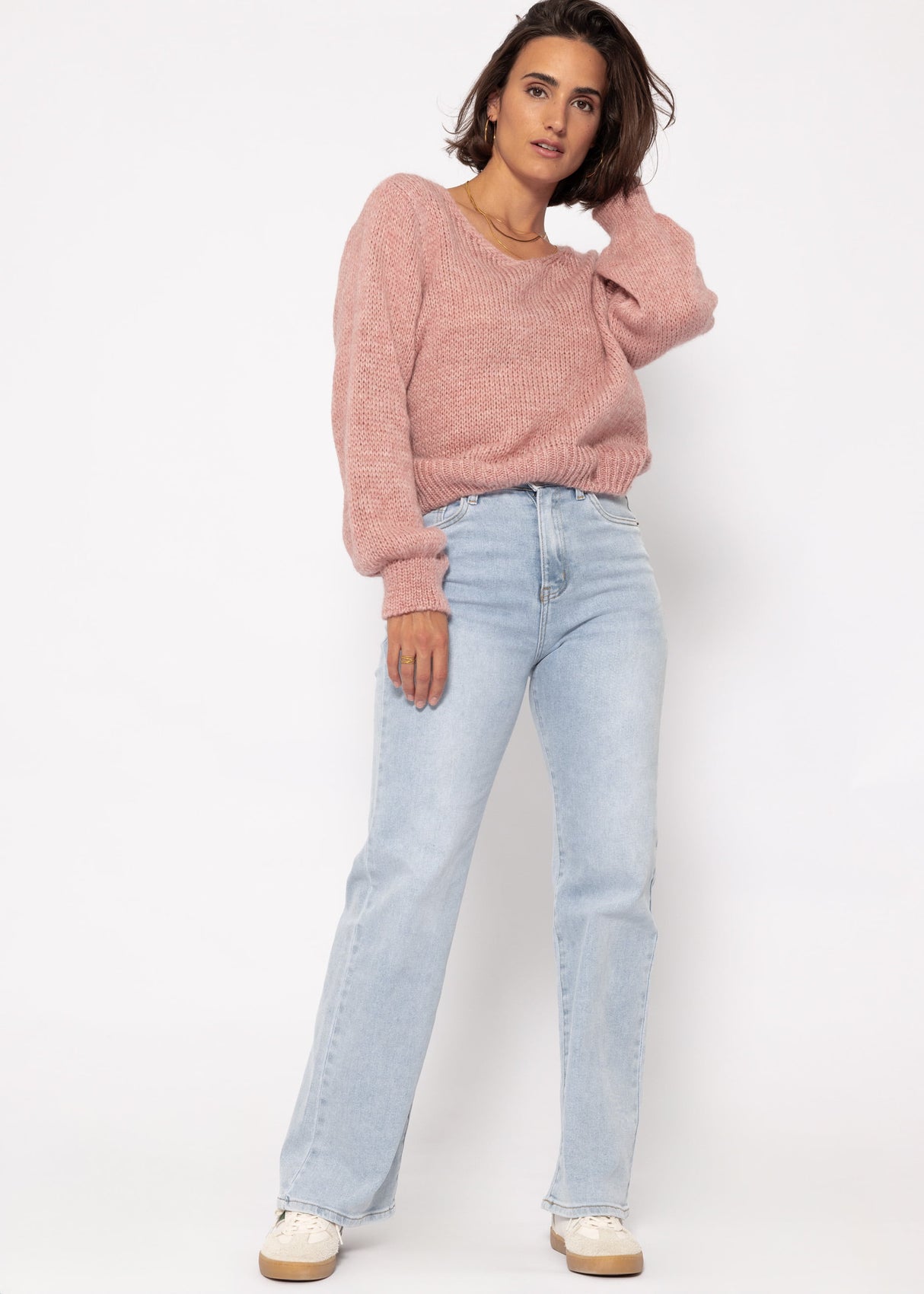 V-neck sweater - dusty pink