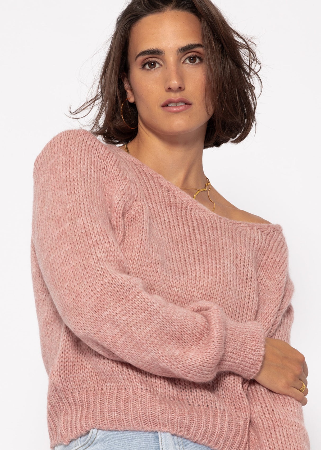 V-neck sweater - dusty pink