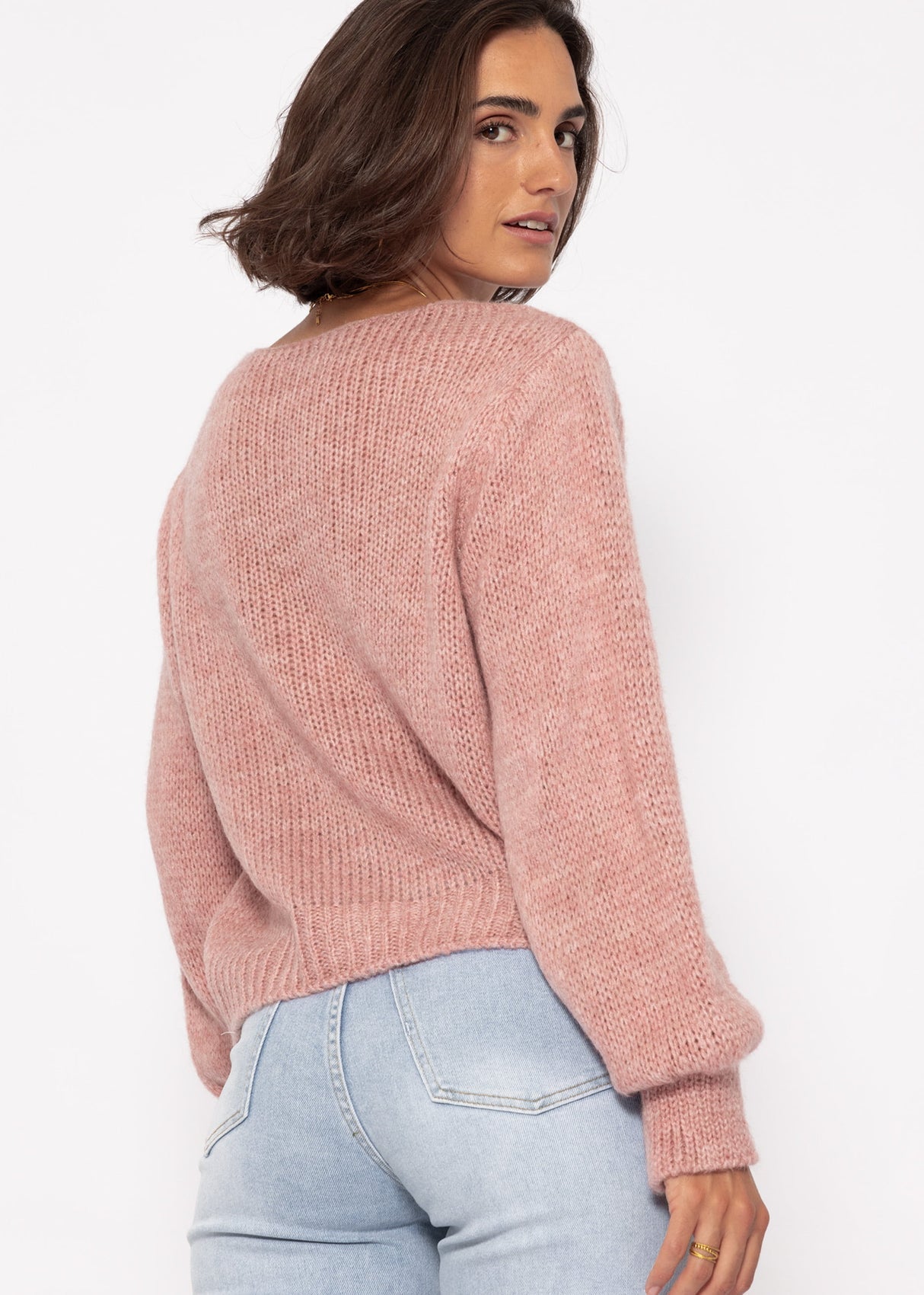 V-neck sweater - dusty pink
