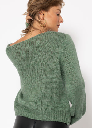 V-neck sweater - sage green