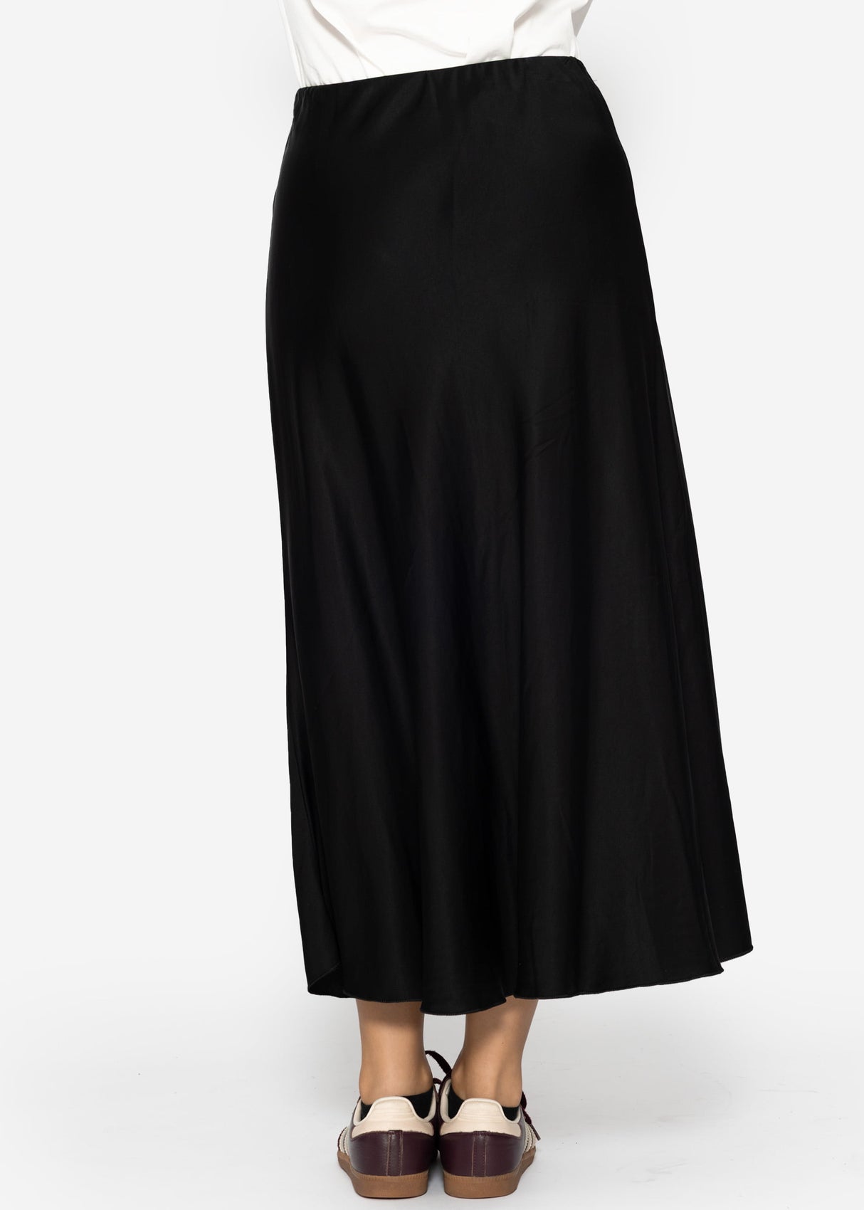 Satin-look skirt - black