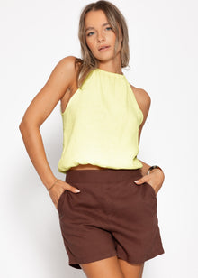 Shoulder -free Musselin Top - Buttergelb