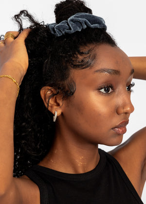 Velvet scrunchie - dark grey