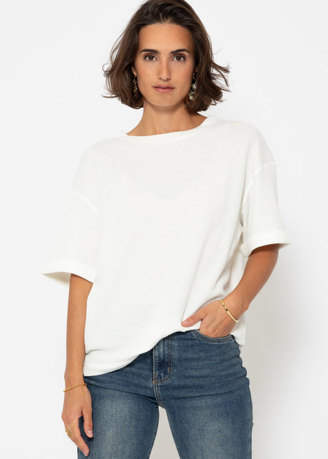 Shirt in waffle piqué - white by SASSYCLASSY