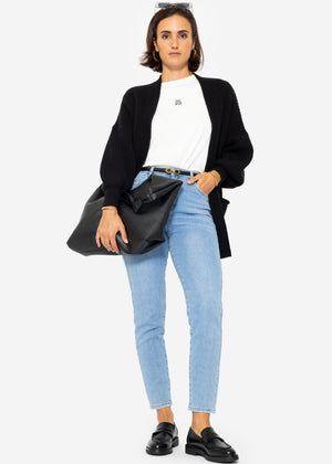 Soft Strick Cardigan mit Taschen - schwarz