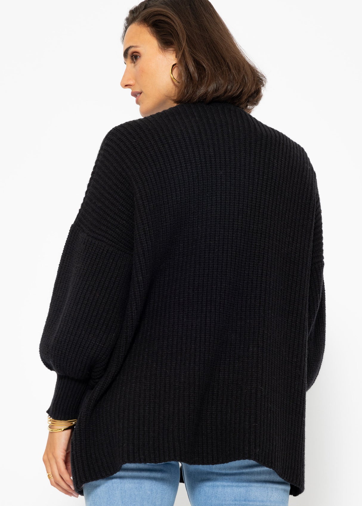 Soft Strick Cardigan mit Taschen - schwarz
