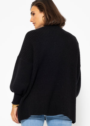 Soft Strick Cardigan mit Taschen - schwarz