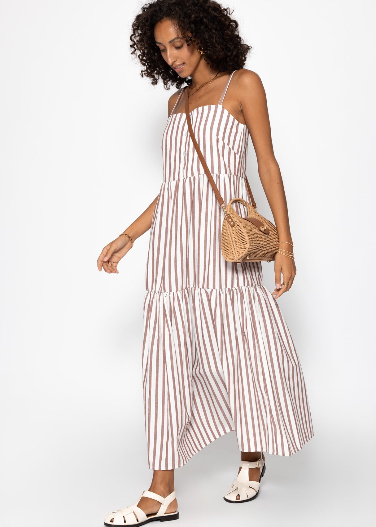 Summer bag with buckle - brown