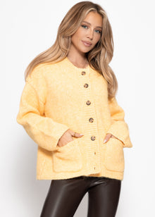 Part jacket with bags & large button placket - yellow